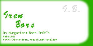 iren bors business card